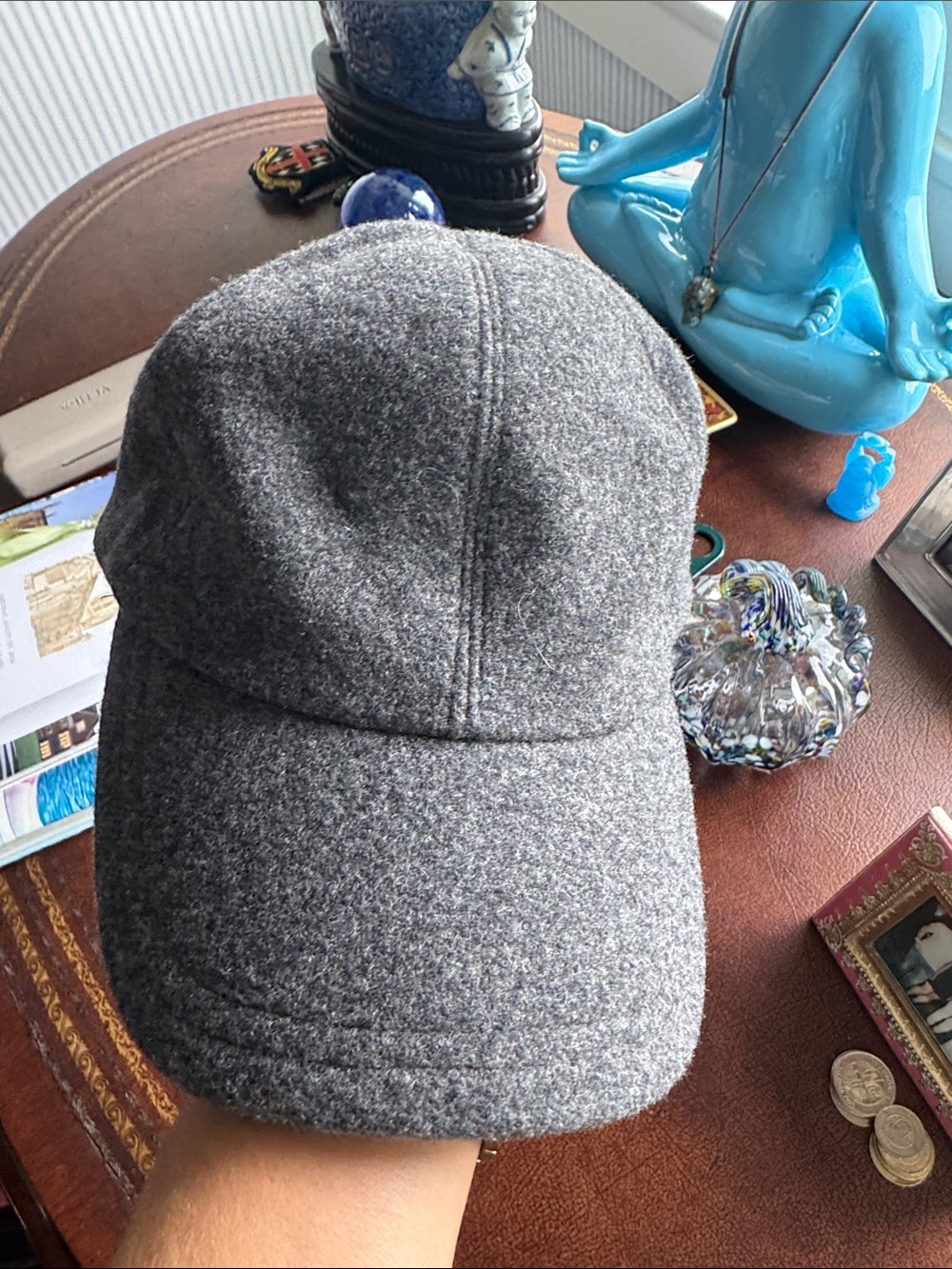 Brunello Cucinelli Men's Heather Gray Wool Baseball Cap